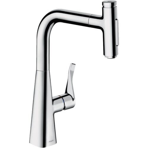 Hansgrohe Metris Select M71 single lever kitchen mixer 240, pull-out shower, 2jet, 73822000