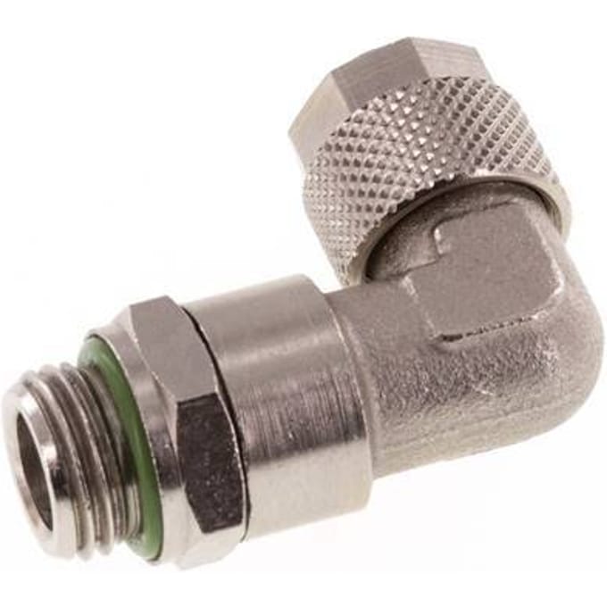 10x8 & G1/4'' Vernikkeld Messing L-Opsteekkoppeling Buitendraad FKM