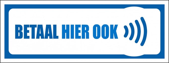 Betaal hier ook contactloos sticker 200 x 75 mm