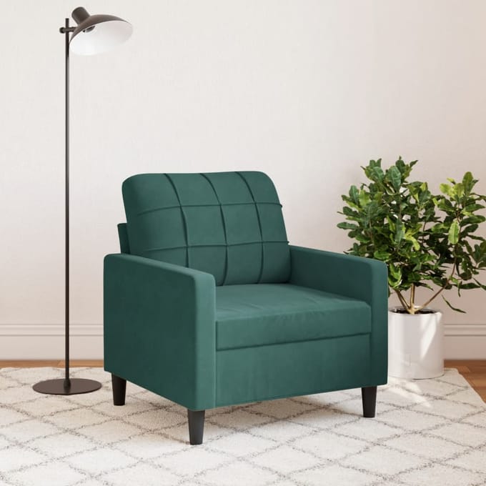 vidaXL - Fauteuil - 60 - cm - fluweel - donkergroen