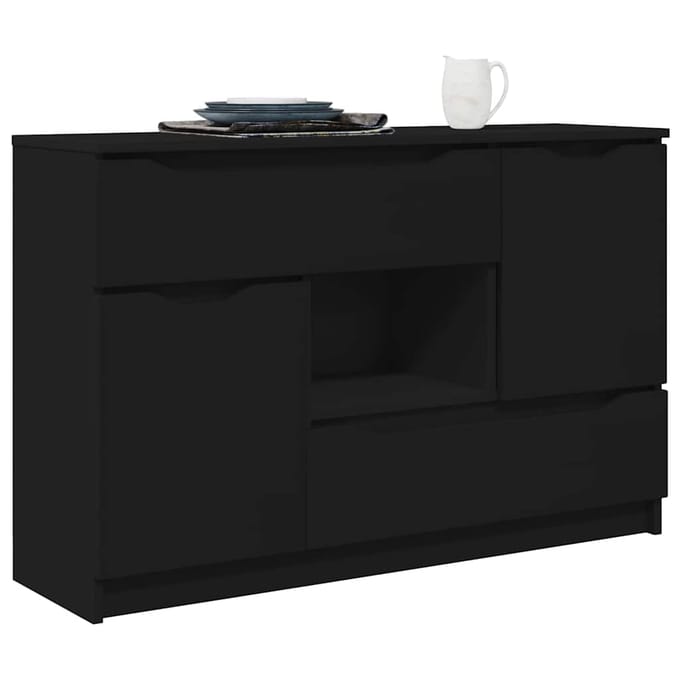 vidaXL - Dressoir - Zwart - 100 - x - 30 - x - 65,6 - Bewerkt - hout