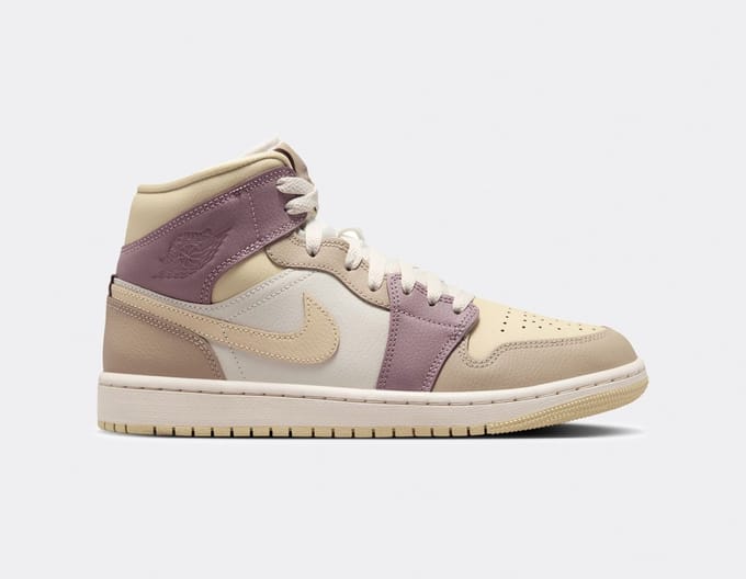 Nike Air Jordan 1 Mid - Maat 40.5 - Pastel Khaki Taupe - Sneakers Dames