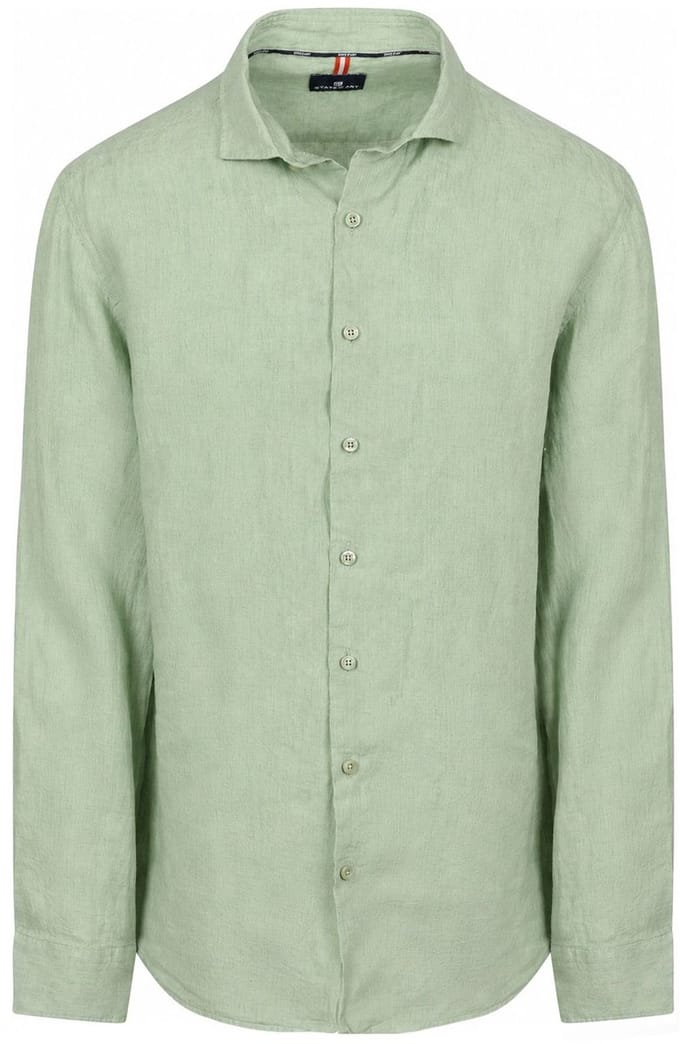 State Of Art Overhemd Linnen Lichtgroen - Maat 3XL - Heren - Overhemden Casual