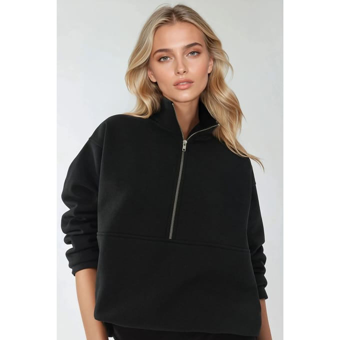 Ontspannen Fit Lange Mouwen Zip Hoodie