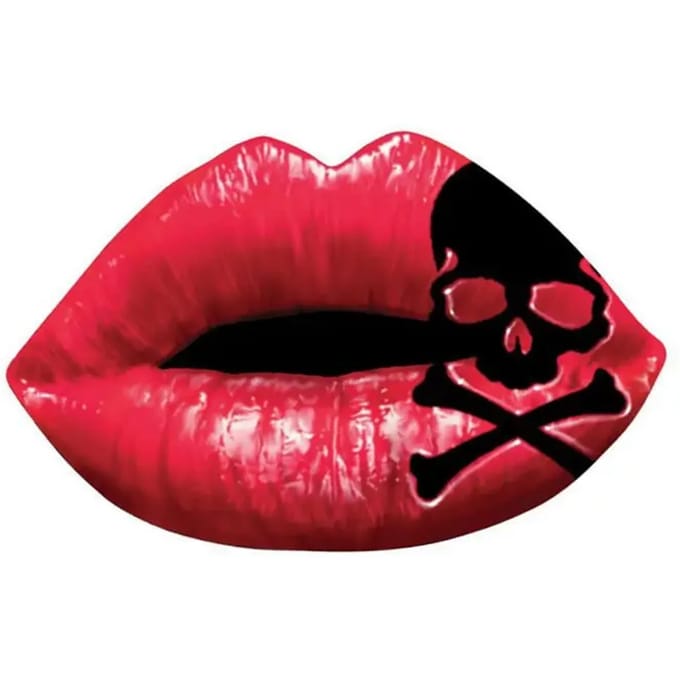 Stickers Lethal Threat Crossbone Lips