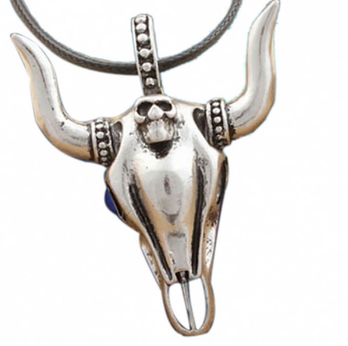 Schedel ketting- Koord- 4.5 cm- 45 cm- Charme Bijoux