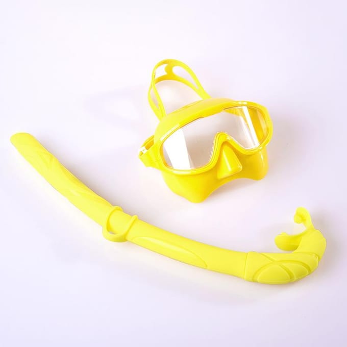 Nieuwe anti-condens snorkelset met groot frame Anti-fog two-piece set wit