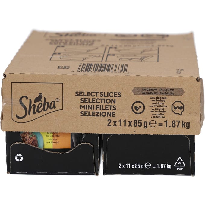 Sheba Finesse - Kip Mousse voor Volwassen Katten 22x85 Voeding
