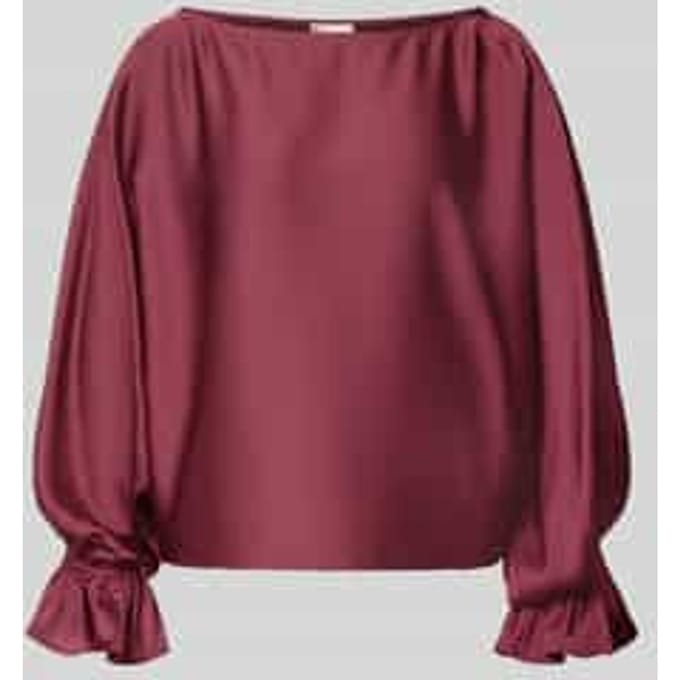 Blouseshirt van satijn met ronde hals