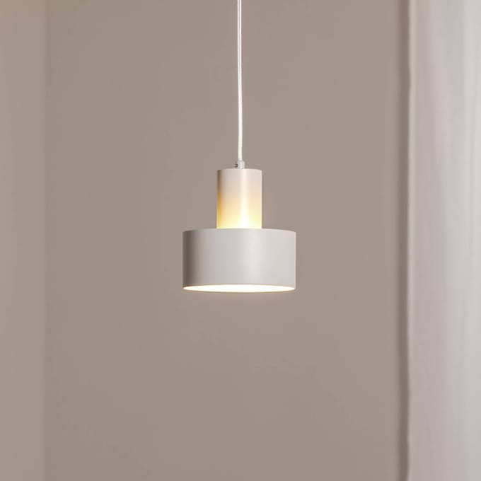 SIGMA Hanglamp Rif S, taupe, 1-lamp, Ø 15 cm, staal