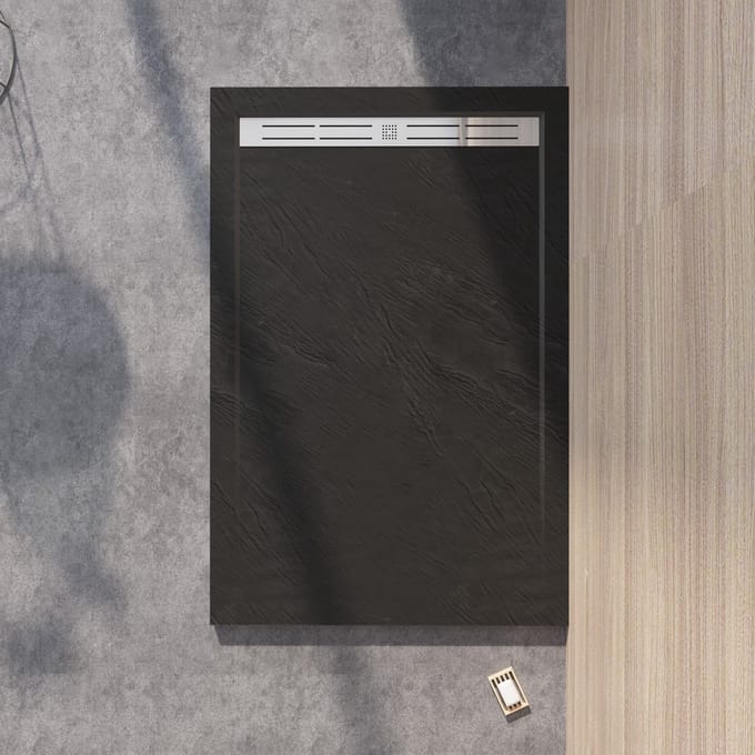 70x80x3cm Rechthoekige ronde douchebak douchebak met steeneffect voor douchecabine