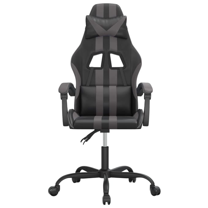 vidaXL - Gamestoel - kunstleer - zwart - en - grijs
