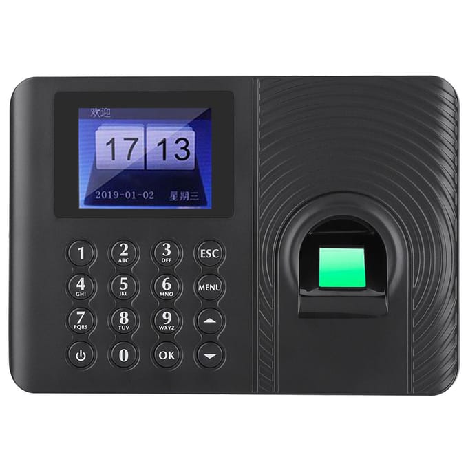 Biometrische Vingerafdruk Tijdregistratie Recorder Herkenningsapparaat Toegangscontrole blue