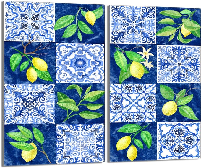 TMK ArtDeko - Beschermplaat van glas - 30x52 cm - Mozaïek - Hittebestendig
