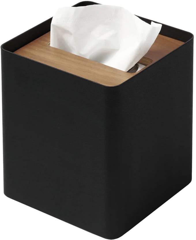 Yamazaki Tissuebox Vierkant - Rin - Zwart