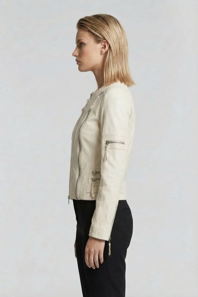 DNA Amsterdam Blue Heart White Taglia: 2 | Giacche di pelle Outlet | Donna | Bianco