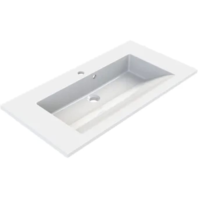Allibert Enkele Wastafel Slide - Polybeton - Glanzend - Wit - 80,2cm