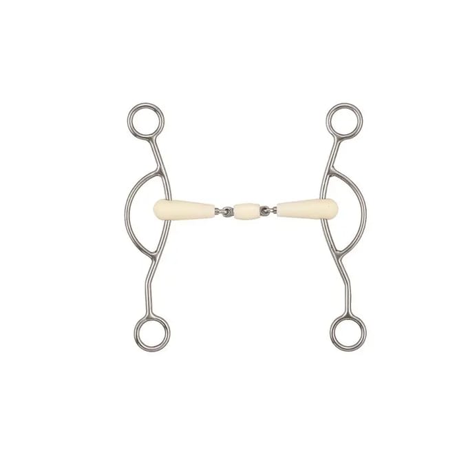 Amerikaans mondbit voor paarden met dubbele scharnier + roller Soyo Happy mouth