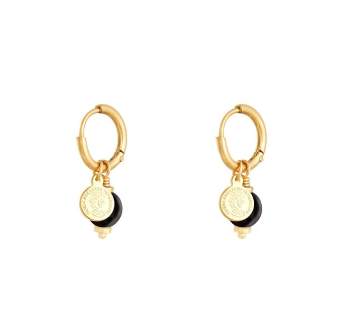 Oorbellen Bella Black - oorbellen hanger - oorbellen