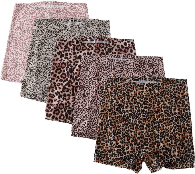 Emilie collection - ondergoed - boxershorts hoge taille - panterprint - Multipack 5 stuks