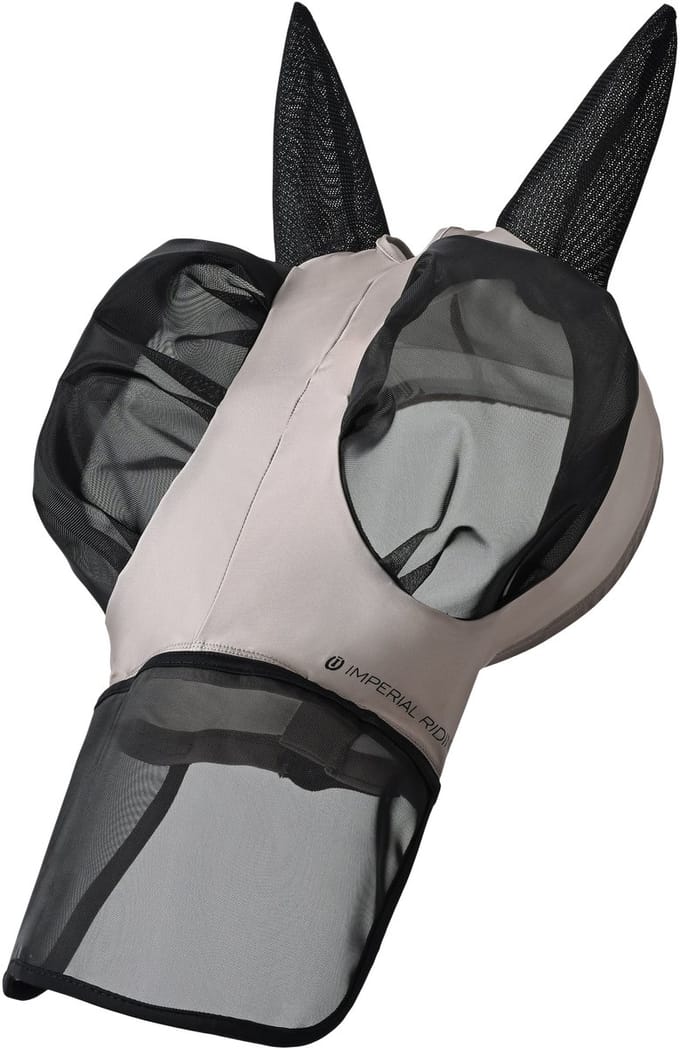 Imperial Riding - Vliegenmasker met Neus - IRHTrail ride - Light Olive - Maat Full