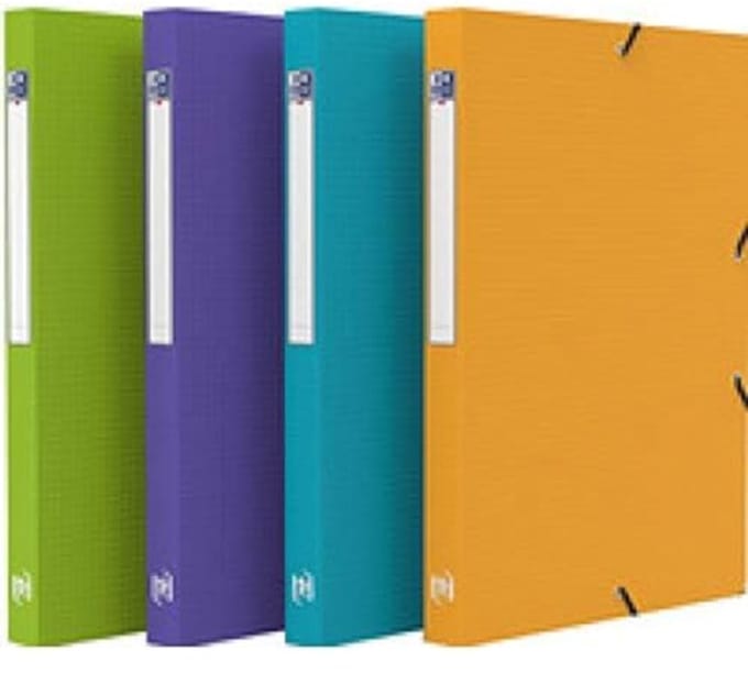 Memphismap A4 240 x 320 mm met 3 elastische kleppen - 12 stuks in verschillende kleuren