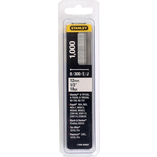 Stanley Afwerknagels (brads) Gegalvaniseerd 12mm - Type J - 1000 Stuks