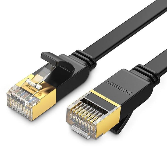 Ugreen - platte - kabel Ethernet patchkabel RJ45 Cat - 7 - STP - LAN - 10 - Gbps - 10 - m - zwart - (NW106 - 11265)