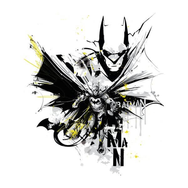 DC Comics Batman Batface Splash Dames T-shirt - Wit - XL