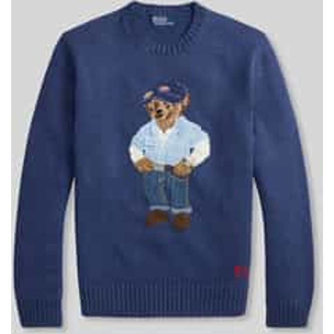 regular fit gebreide pullover met polo bear-stitching