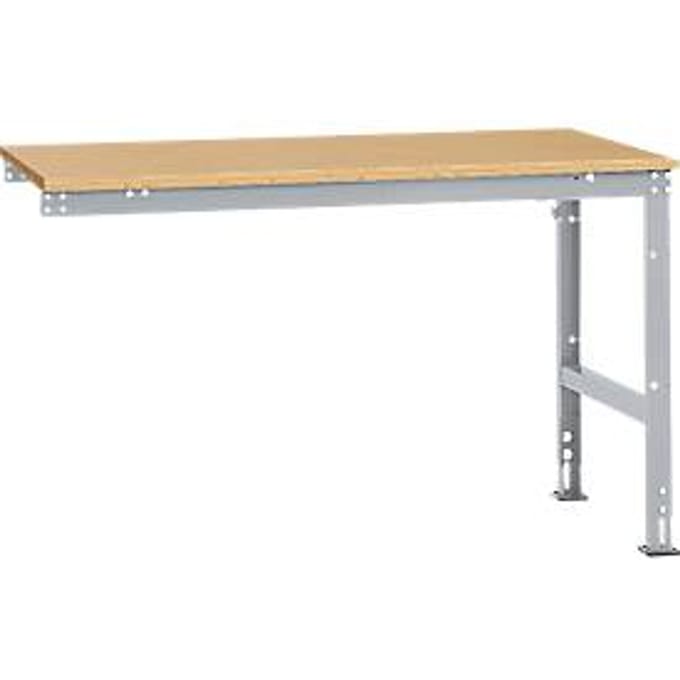 Manuflex aanbouwtafel UNIVERSAL Standaard, tafelblad multiplex, 1500 x 1000, aluminium zilver