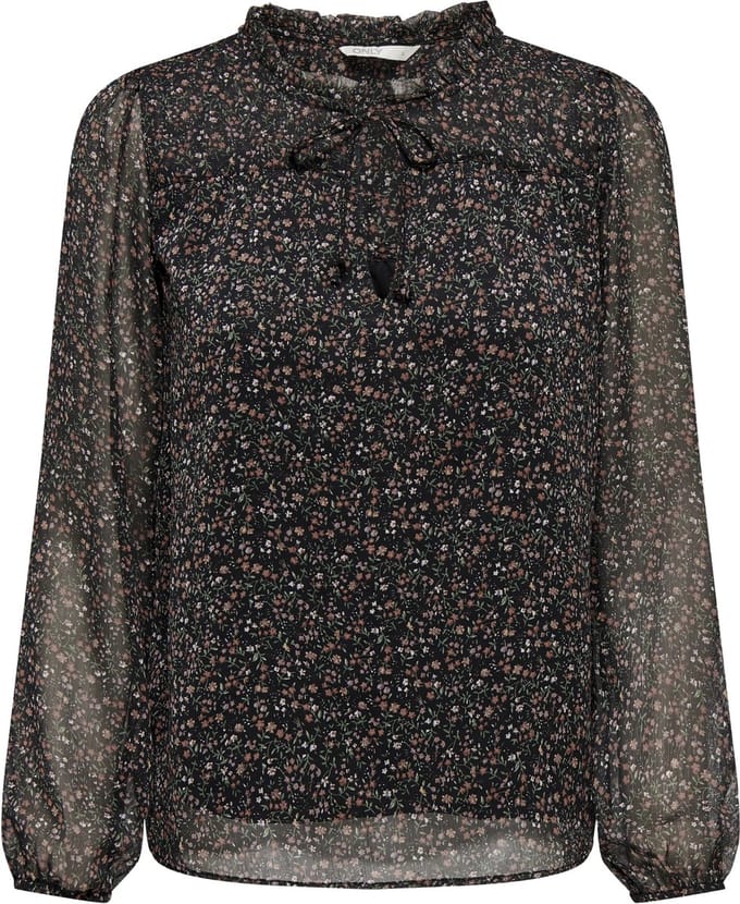 Only Blouse Onlditsy L/s Blouse Wvn Noos 15229700 Black/edit Ditsy Dames Maat - S