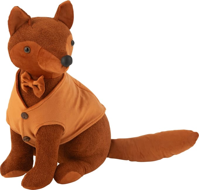 J-Line deurstopper Vos Bouclé - textiel - cognac