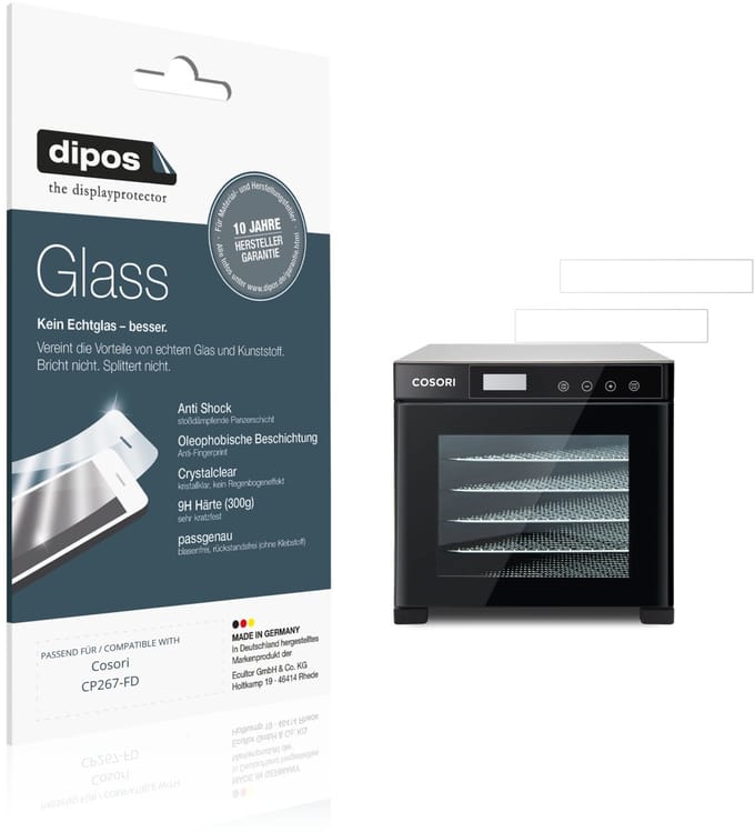 dipos – 2x Pantserfolie geschikt voor Cosori CP267-FD | 9H Screenprotector