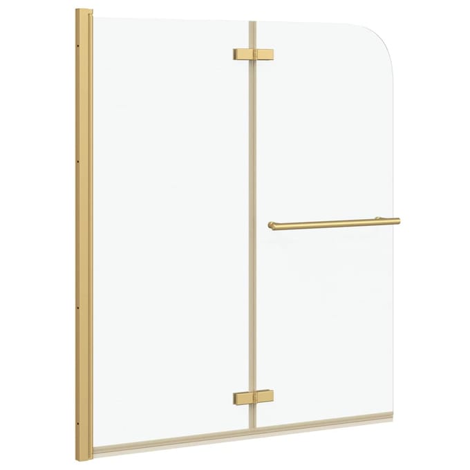 vidaXL - Douche - Omheining - Transparant - en - Goud - 120 - x - 140 - cm
