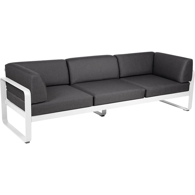 Fermob BELLEVIE club sofa 3 zits - 01 katoenwit - A3 grafietgrijs