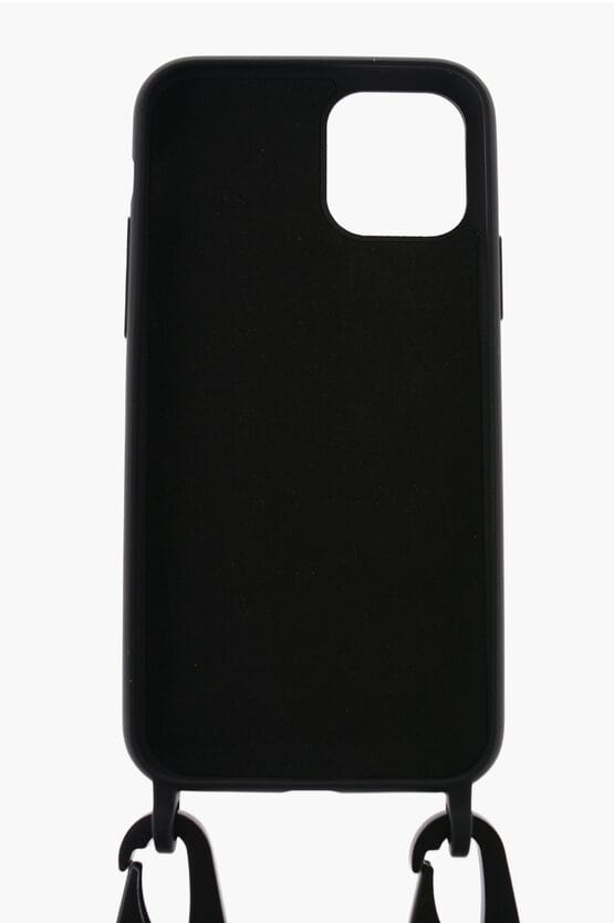 Palmboom bedrukte 11Pro nek iPhone-hoes in zwart