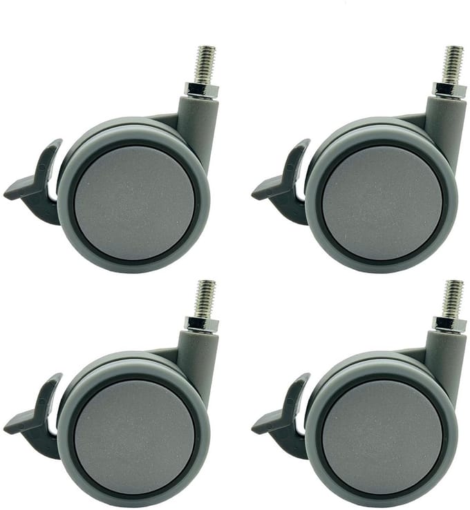 Zwenkwielen met Rem - Set van 4 Stuks - Ø 60mm Nylon Multifunctionele Wielen