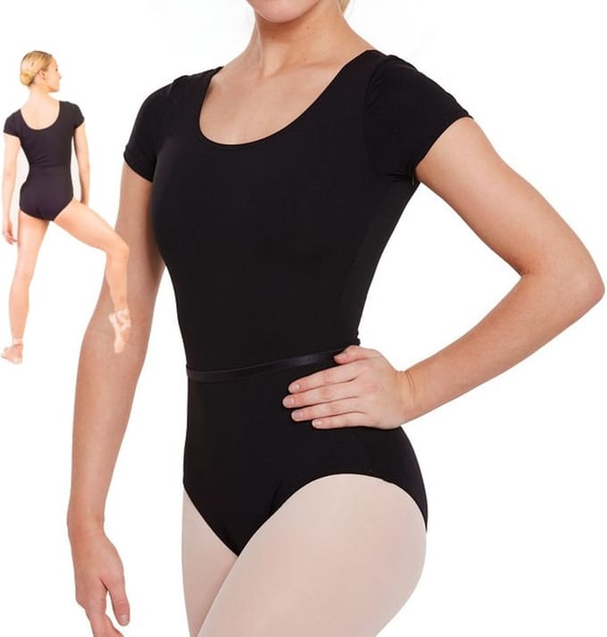 Capezio - Short Sleeve Leotard - Balletpakje - TC0054W - with belt - (36 - 38)