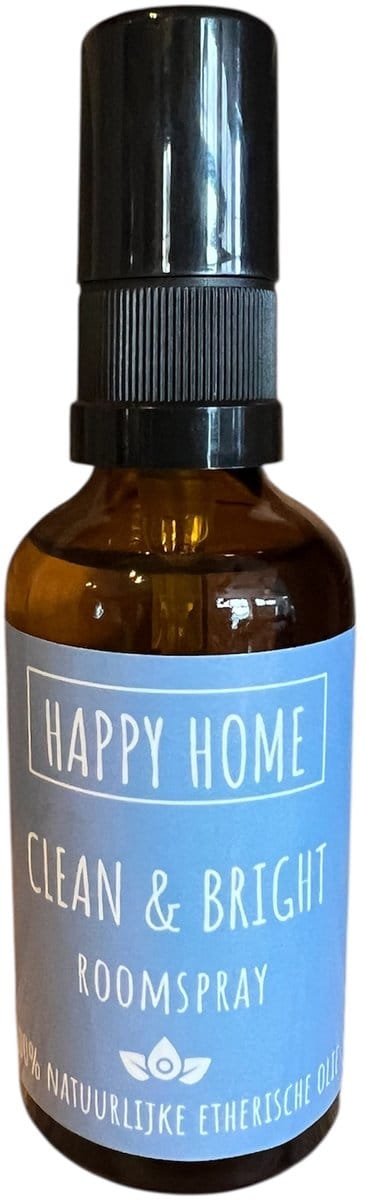 De groene linde - happy home - clean en bright - roomspray - reinigen - etherische olie - spray - 50ml