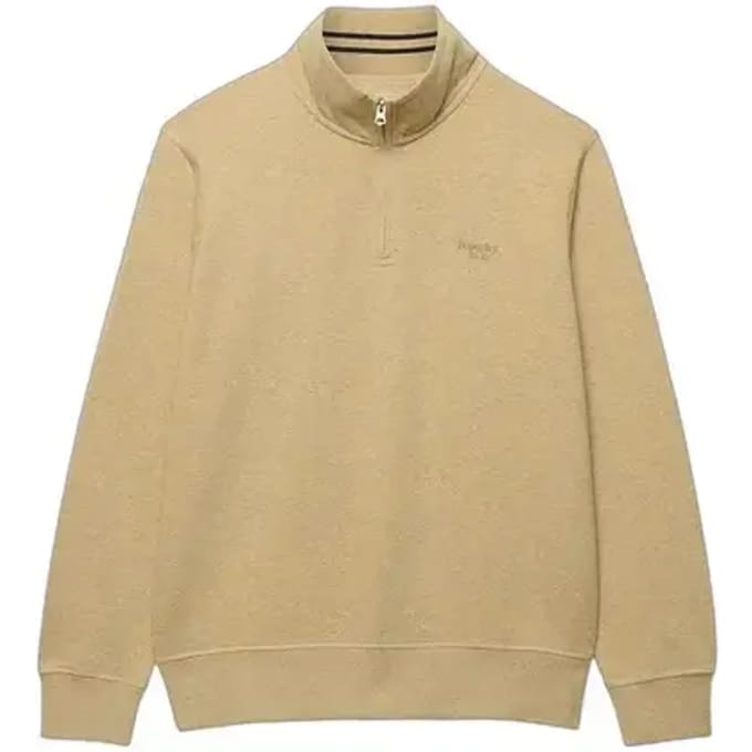 Superdry Trui Essential Serif Logo Half Zip M2014700a 1wy Pumice Stone Beige Marl Mannen Maat - S