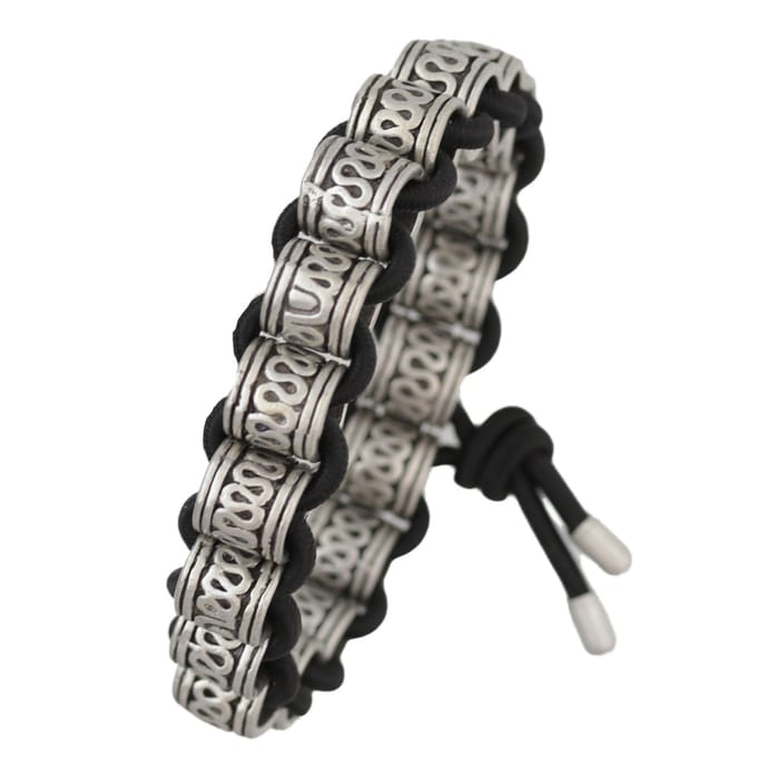 Behave - Armband - Ibiza stijl - Mat zilverkleur - Elastisch - 16 cm