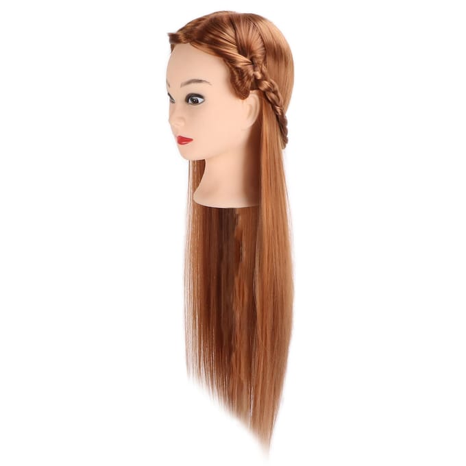 Kappershoofd Mannequin Lichtbruin Haar Vlechten Styling Training Mannequin Hoofd (met make-up) brown