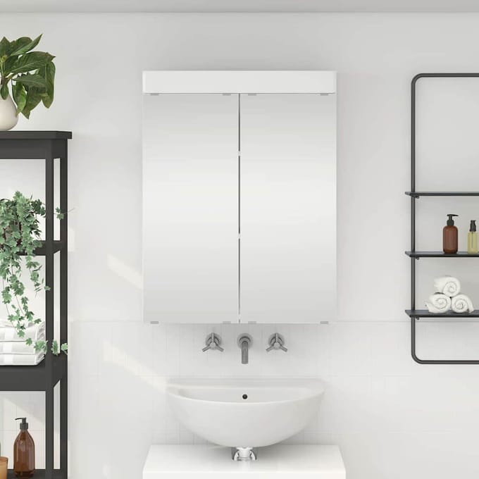 vidaXL - Badkamerspiegelkast - TULUM - Hoogglans - wit - 60 - x - 16,5 - x - 78 - cm