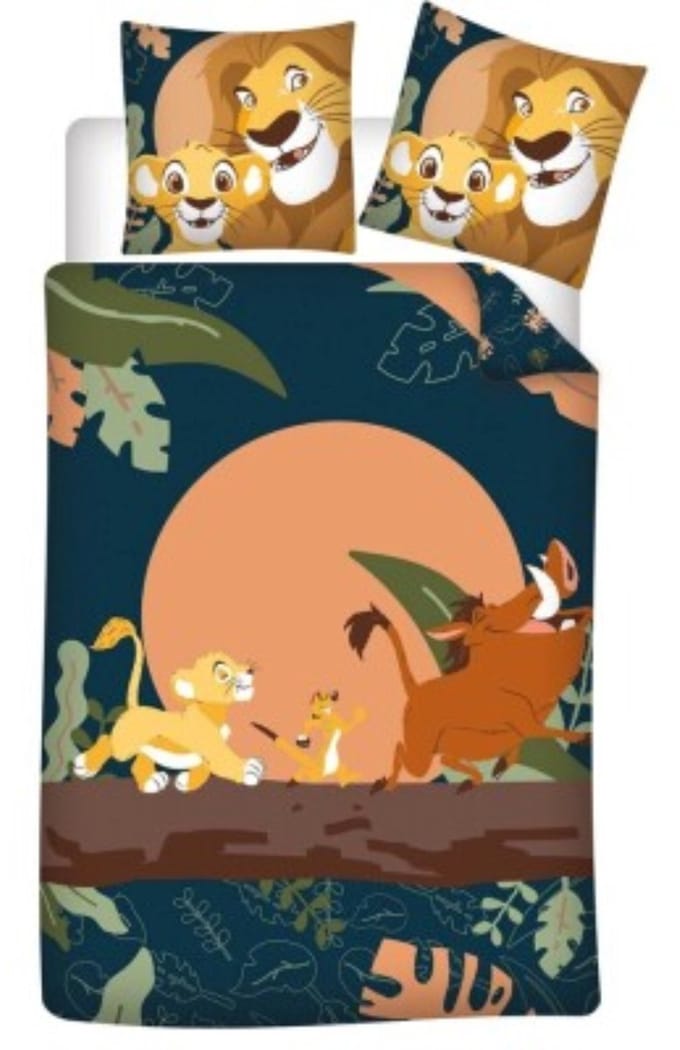 Disney The Lion King Dekbedovertrek - Timon, Pumbaa en Simba - 140 x 200 cm