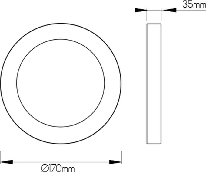 FLUKE LED plafonnier rond zwart 12W 3000K Ã˜17cm