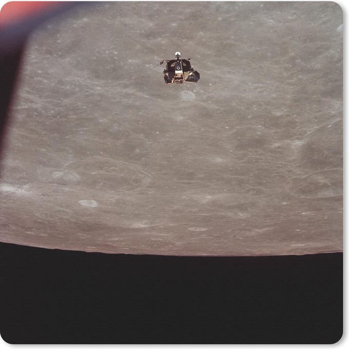 Muismat 20x20 cm - Mousepad NASA - Maan - Apollo 11 - Muismatten