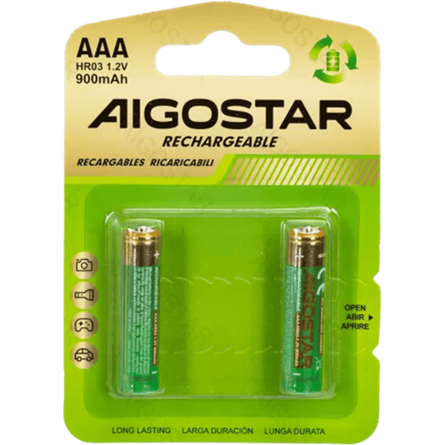 Aigostar Oplaadbare Batterij AAA 900mAh 1.2V 2 stuks