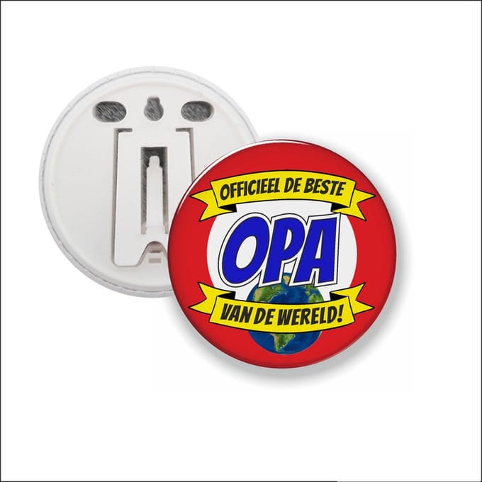 Button Met Clip 58 MM - Officieel De Beste Opa Van De Wereld