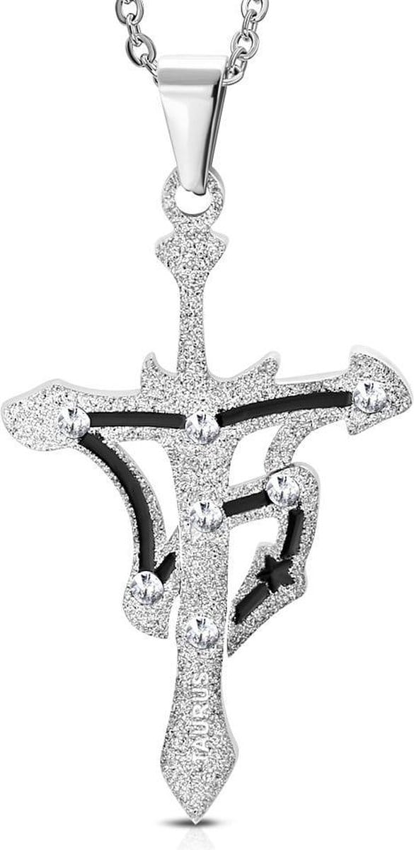 Montebello Ketting Stier - 316L Staal - Horoscoop - 30x50mm - 60cm